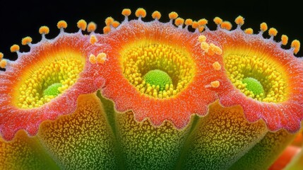Microscopic View of Pollen Grains Revealing Detailed Structures