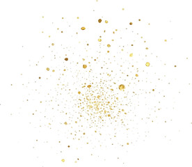 Fototapeta premium Golden glitter splash abstract vector illustration of shiny gold dust particles isolated on white background
