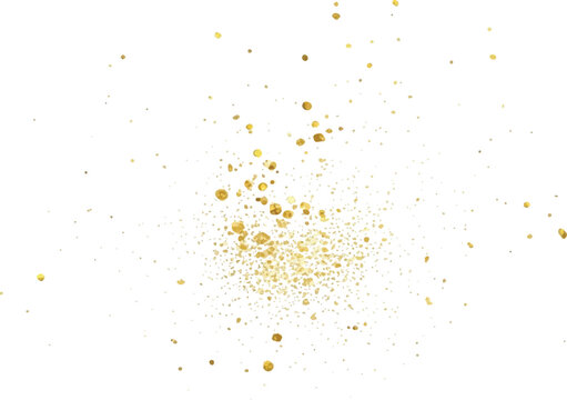 Gold paint splatter abstract golden glitter explosion isolated design element for backgrounds and festive decorations