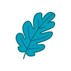A blue leaf with a smooth oval tip and clean aesthetic styling, creating a calm and modern botanical look. Great for contemporary designs, decorative motifs, branding, and elegant vector illustrations