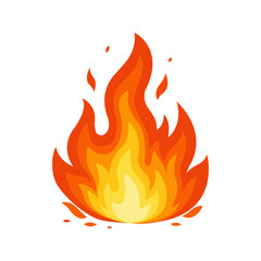 A detailed fire illustration with layered orange-to-yellow gradients, creating a dynamic flame effect. Perfect for energy concepts, heat icons, warnings, and visual highlights.