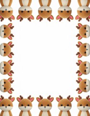 soft reindeer plush dolls forming cute kawaii holiday frame