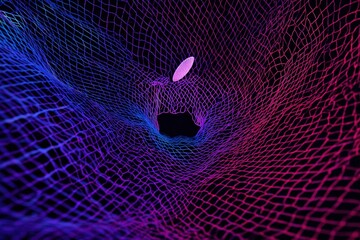 Abstract network tunnel with vibrant colors