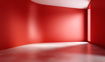 Obraz premium Empty bright red studio background