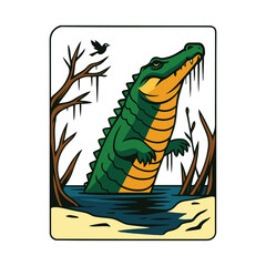 Swamp Alligator Svg