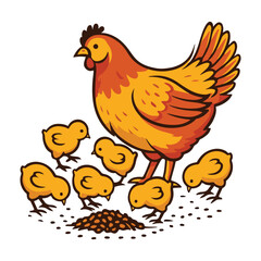 Chicks&rsquo; Grain Gathering Svg