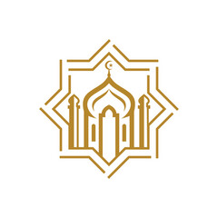 Islamic mosque logo design template