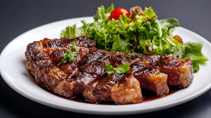 grilled meat with vegetables