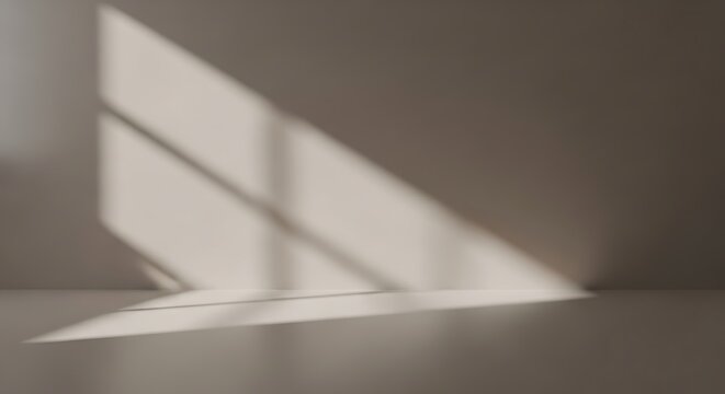 Beautiful shadow from a window and tree leaves on a white wall. Simple minimalistic natural background for presentation. - Powered by Adobe