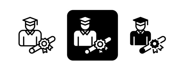 Behavior Solid color and black line drawing vector illustration set