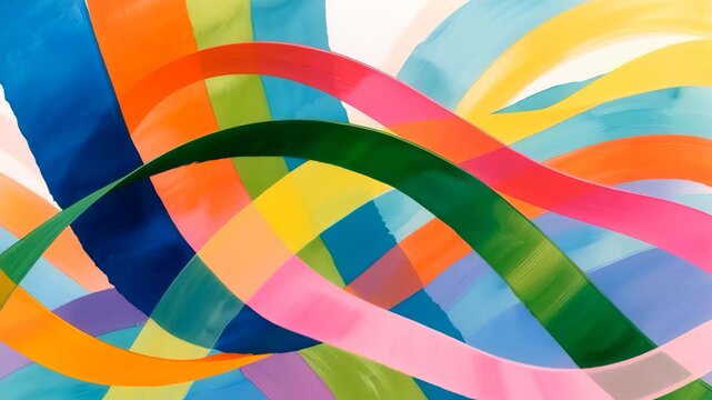 Colorful waves intertwine skillfully, creating a striking visual experience.