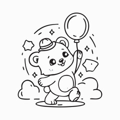 Obraz premium funny cartoon bear 