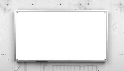 Large white whiteboard mounted on a textured wall,  training,  white