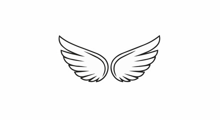 Obraz premium Elegant symmetrical wings illustration perfect for design and artistic projects.