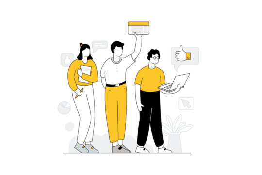 vector illustration of a man holding a bottle of champagne