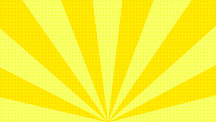 下から伸びるサンバースト背景素材（黄色）	