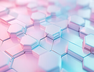 A close-up of a pastel-colored hexagon grid background