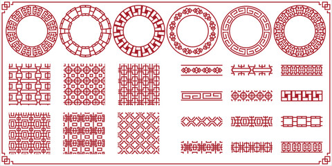 set of chinese traditional frame design