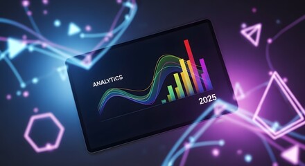 Data analytics insights for business strategy on digital tablet