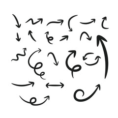 Hand Drawn Doodle Arrows Set Illustration for Highlighting Notes Direction and Decoration