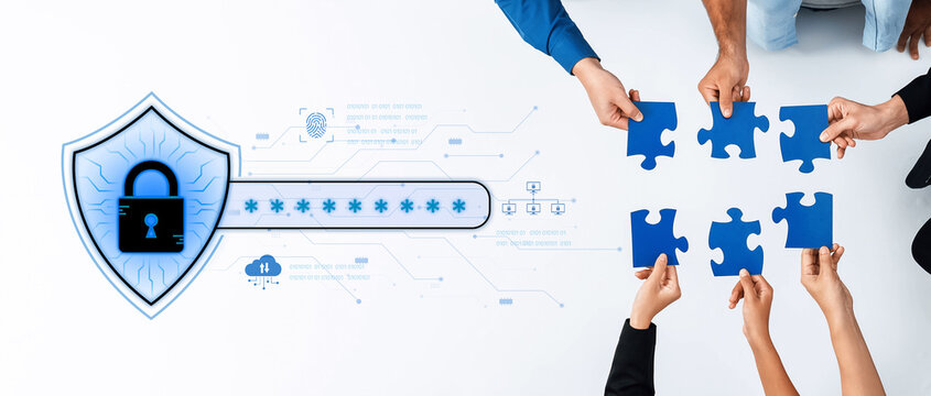 A concept of advanced network security. This system combines password protection with biometric fingerprint authentication and cloud data verification for secure access. Fermion