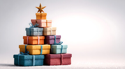 christmas gift boxes on white background