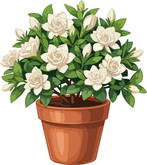 Fototapeta premium porcelain blooms a potted ode to purity, freshness, and enduring botanical grace, isolated on transparent background