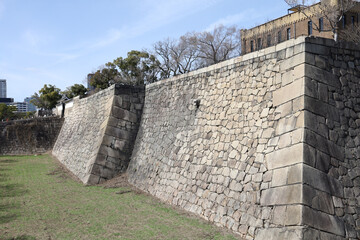The osaka castle in the big castle and most famous in osaka japan