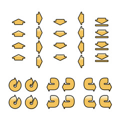 Gold rounded arrow icon