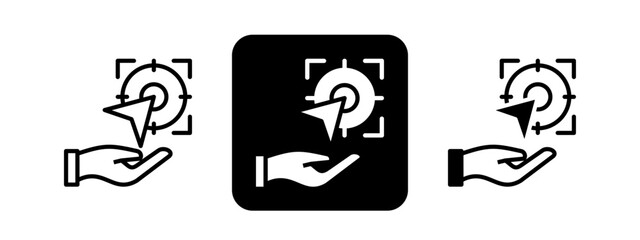 Goal Solid color and black line drawing vector illustration set