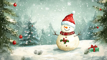 Obraz premium Christmas Greeting Card