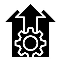 Settings growth icon glyph style vector illustration	
