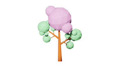 purple tree low poly for any purpose 3D