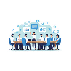 Fototapeta premium Business Meeting Presentation Team Collaboration Strategy Discussion.