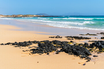 Sunny day on Corralejo beach