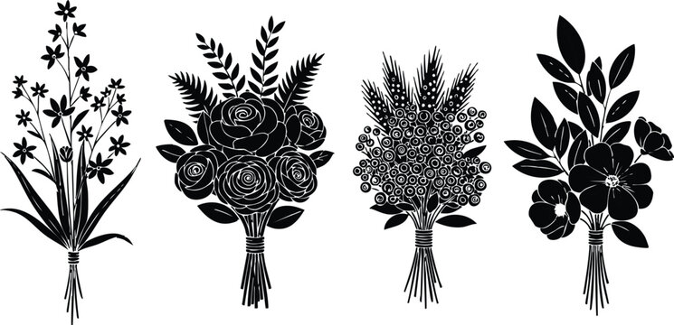 Floral bouquet designs featuring various arrangements suitable for special occasions like weddings and Mothers Day celebrations 