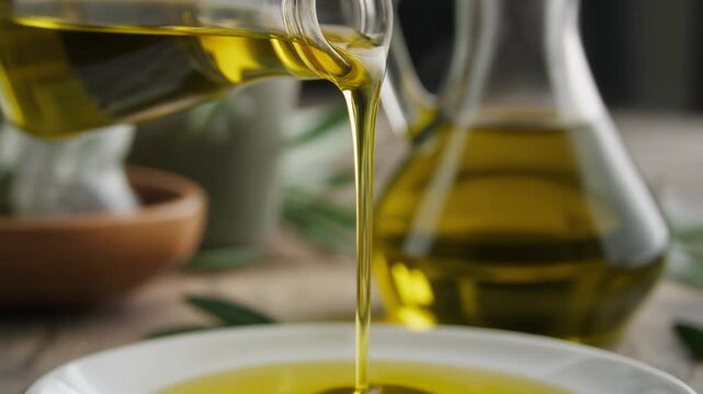 Close Up of Olive Oil Drizzling video