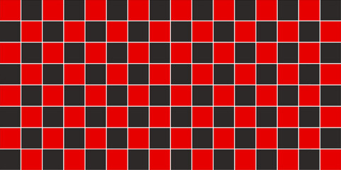 Black and red  ceramic tiles texture background with classic checkerboard pattern vector illustration