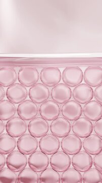 3d Animation Serum through the skin cells for repair wrinkles. Skin structure layer microstructure. Concept for Repair skin cell. Skin collagen up.	
