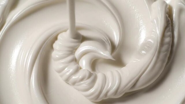 Luxurious White Cream Swirl Texture Macro Shot with Soft Lighting for Skincare and Beauty Product Advertisements