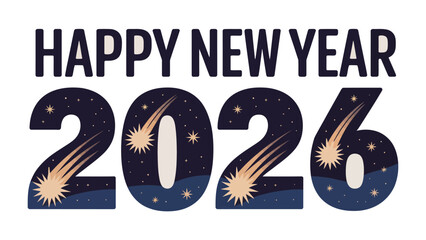New Year's Eve 2026 Celebration: A vibrant and colorful design wishing a Happy New Year 2026, creating festive vibes for upcoming new year celebration.