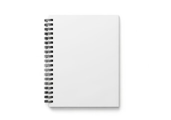 Blank spiral bound notebook isolated on white background