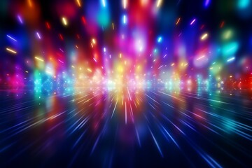 Blurred lights flashing colorful background