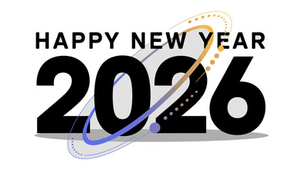 Fototapeta premium New Year 2026: A minimalist greeting celebrates the dawn of the year 2026, conveying anticipation and optimism for the future.