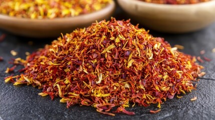 Pile of Saffron Threads Ready for Culinary Applications