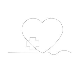 heart care line drawing without break isolated on white.health icon vector.illustrator vector downloadable.health vector editable