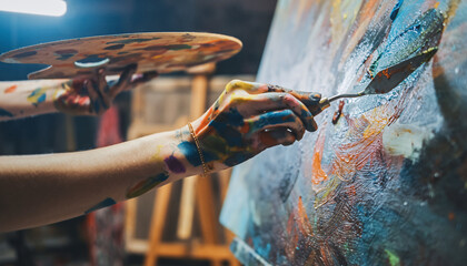 Vibrant psychedelic fluid art pattern design