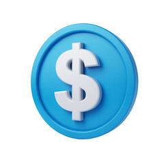 Obraz premium 3D Dollar Sign Icon Isolated on Transparent Background, Money Symbol, Finance, Wealth, Currency, Investment and Business Illustration