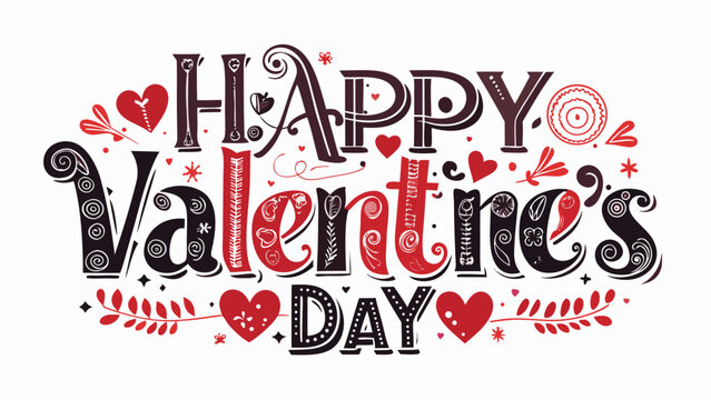 Happy valentines day text isolated