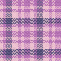 Filigree plaid textile texture, india fabric background tartan. Perfection vector seamless check pattern in light and magenta colors.